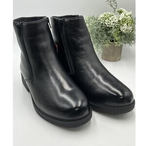 PROPET Water Resistant Men's Black Troy Pile Lined Leather zip Boots Sz 8.5